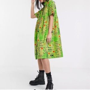 midi smock shirt dress